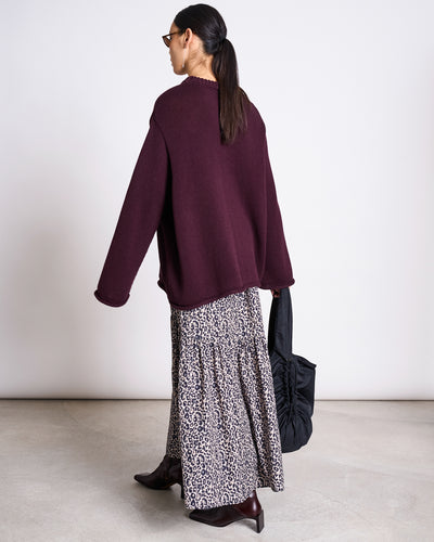 LYOCELL RIB PANTS SMILLA CHERRY LACQUER