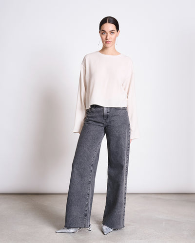 CRINKLE BLOUSE YAME OFFWHITE