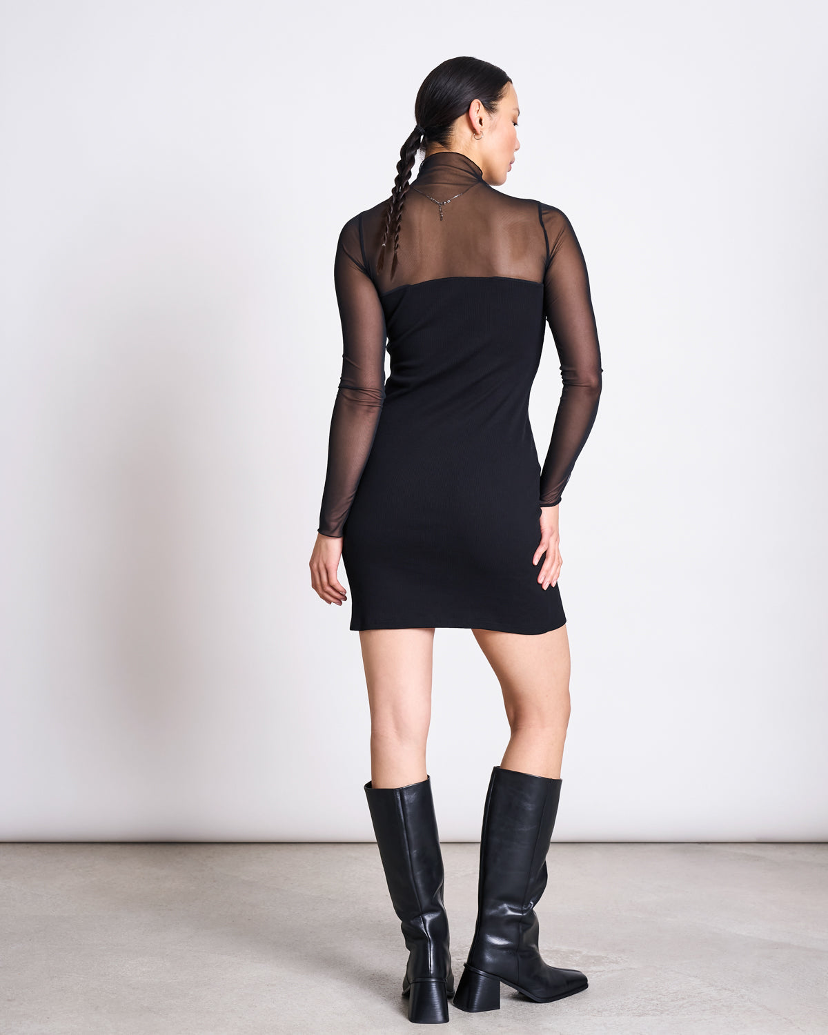 MESH DRESS HUARI BLACK