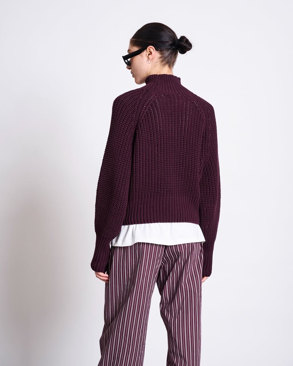COTTON PANTS SOBY CHERRY LACQUER WHITE STRIPED GOTS