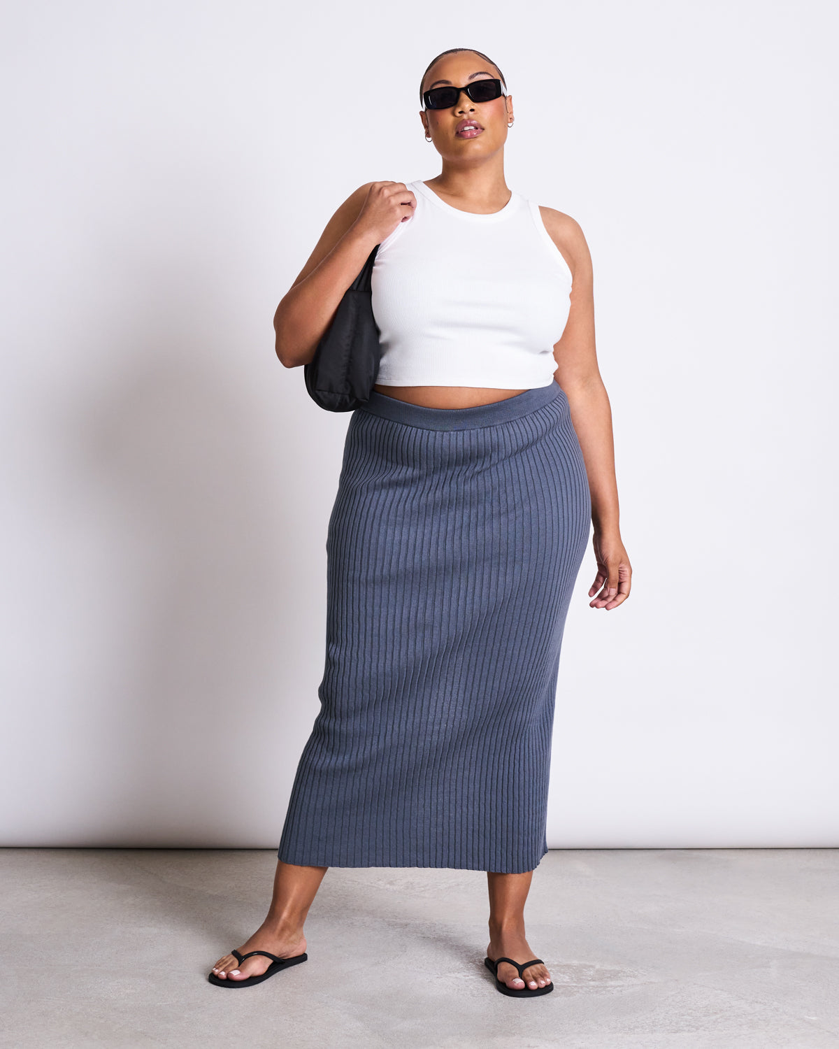 MIDI KNIT SKIRT EBBA TURBULENCE GOTS