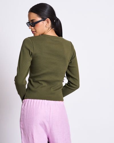 RIB LONGSLEEVE MURI DARK OLIVE GOTS