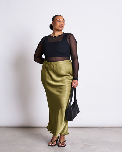 MAXI SKIRT SERIN WOODY OLIVE