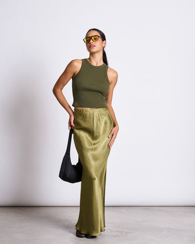 MAXI SKIRT SERIN WOODY OLIVE