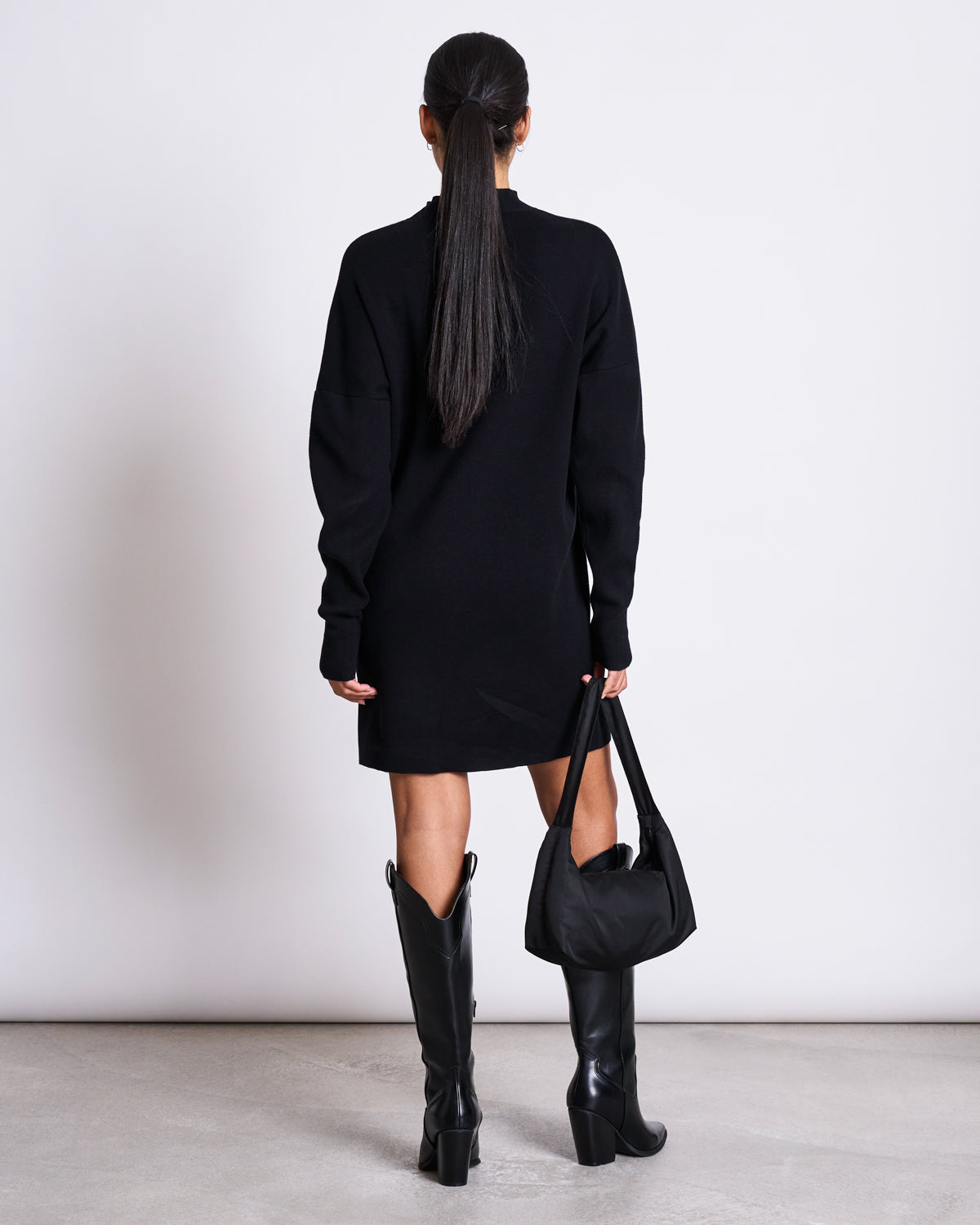 KNIT DRESS NUNA BLACK GOTS