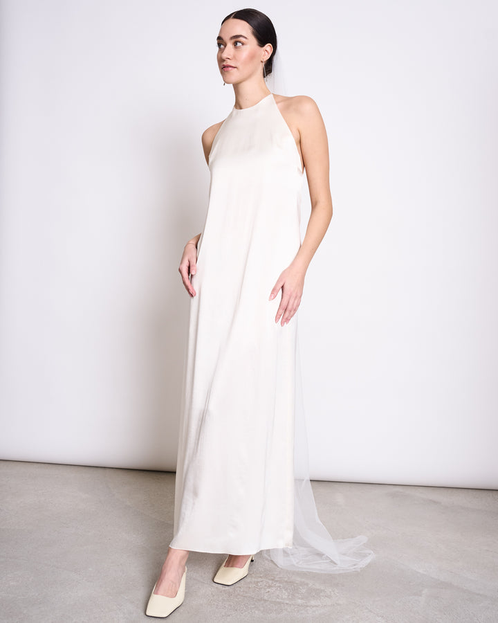 ★ADAUL★ Jelli shirring choker long dress white 어다울(ADAUL) Jelli shirring choker long dress - white
