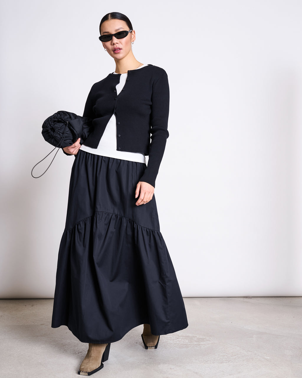 TIERED MAXI SKIRT ALCA BLACK Skirt jan-n-june 2