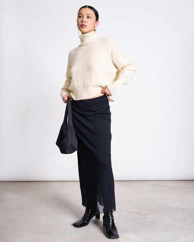 HIGH-NECK JUMPER WOOLY OLA OFFWHITE GOTS