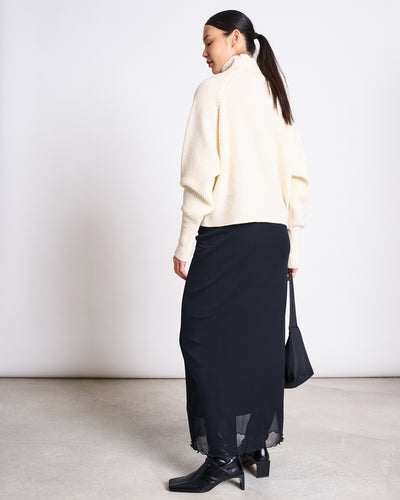 HIGH-NECK JUMPER WOOLY OLA OFFWHITE GOTS