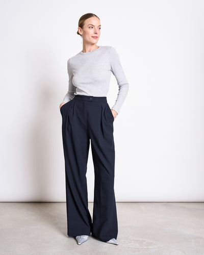 PLEATED WIDE PANTS NIVA NIGHTFALL