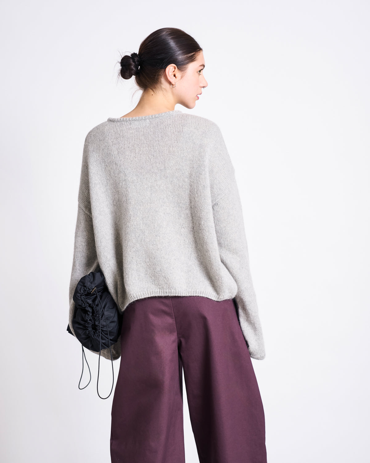 ORGANIC COTTON BARREL PANTS YAURI CHERRY LACQUER