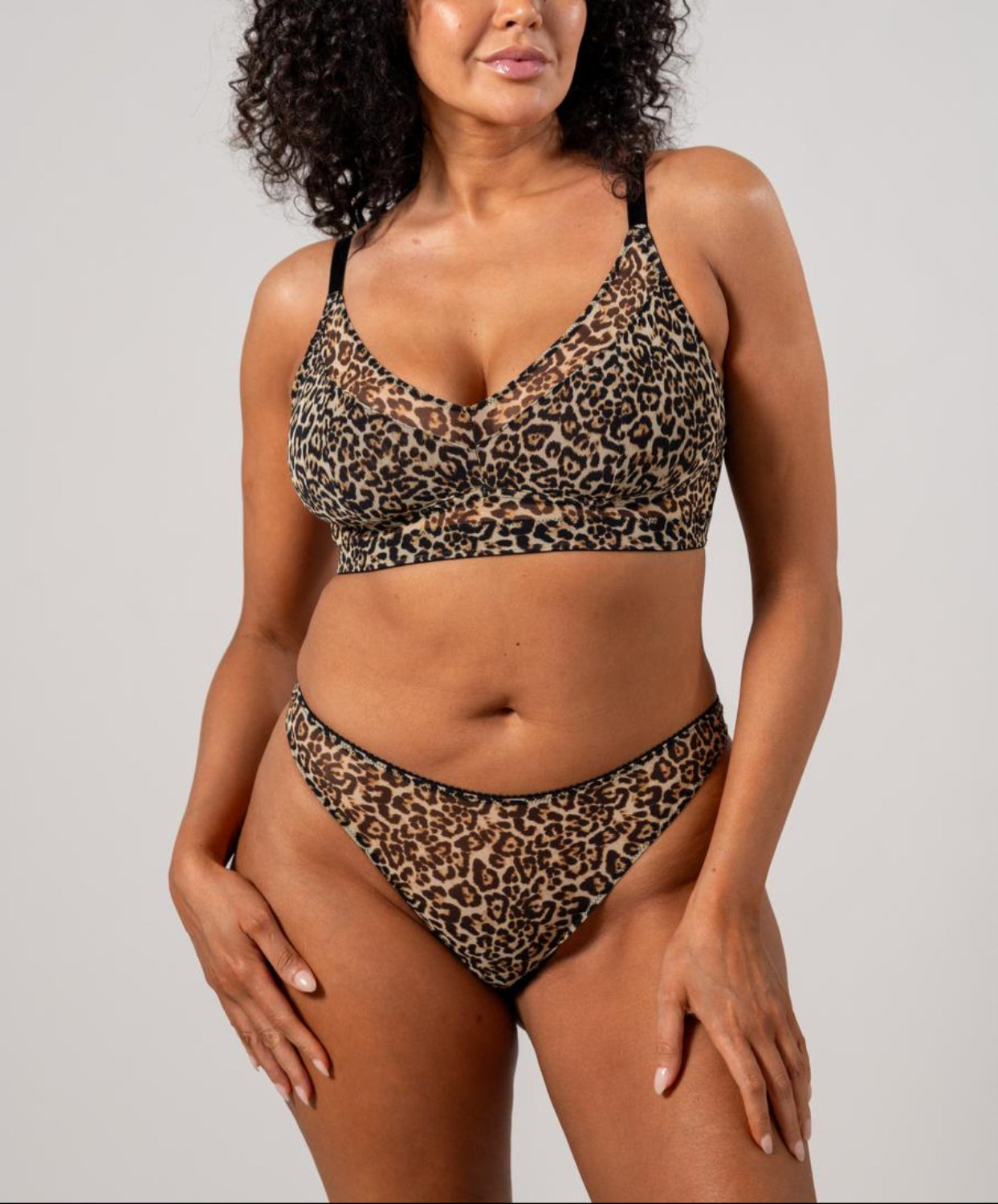 UNDERSTATEMENT MESH BALCONETTE LEOPARD