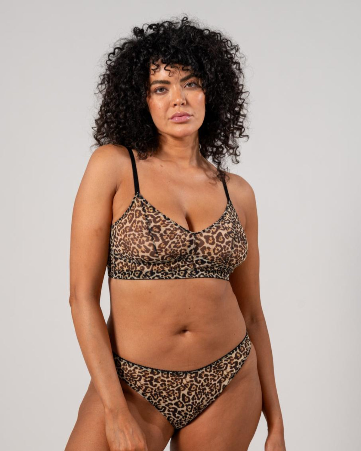 UNDERSTATEMENT MESH BALCONETTE LEOPARD