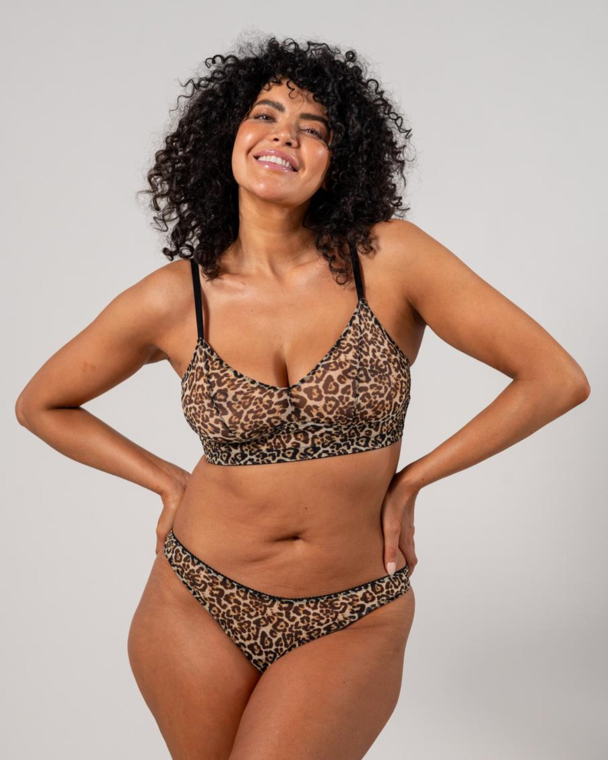 UNDERSTATEMENT MESH BALCONETTE LEOPARD