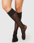 SWEDISH STOCKINGS 2 PACK ELIN KNEE-HIGHS BLACK