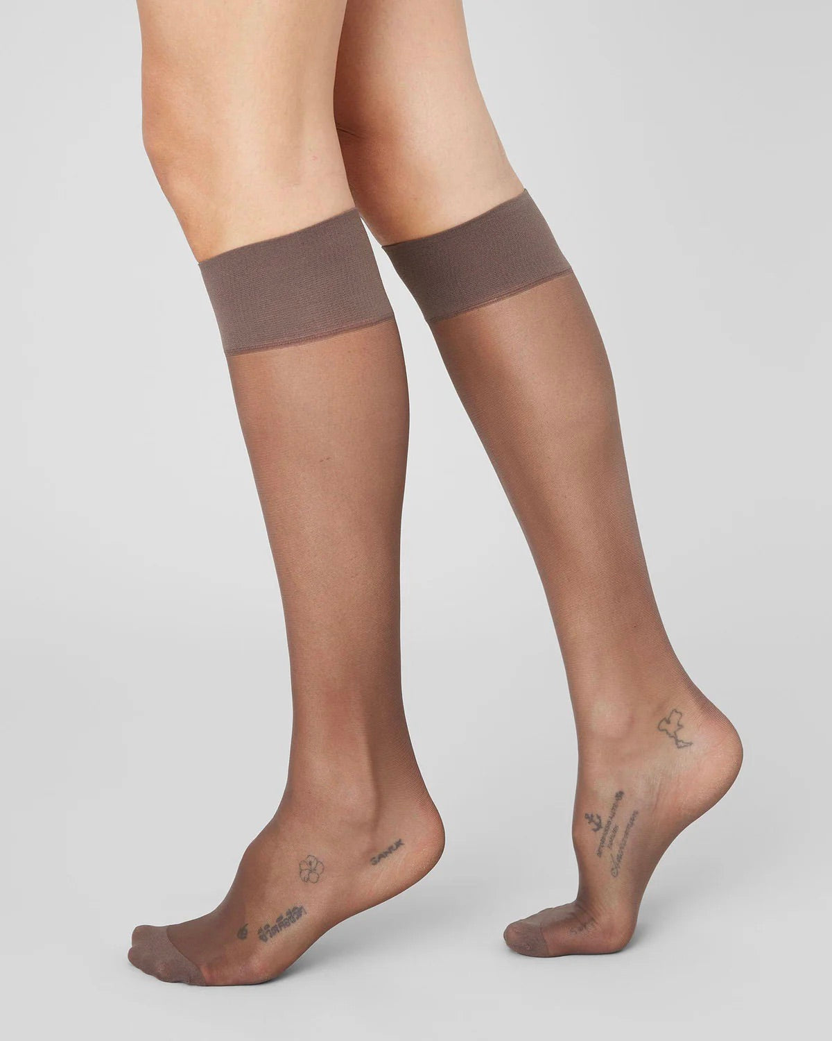 SWEDISH STOCKINGS 2 PACK ELIN KNEE-HIGHS DARK BROWN