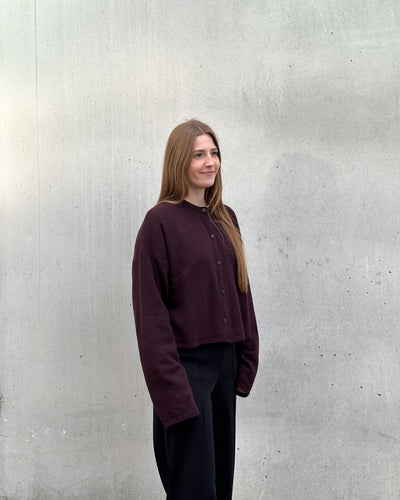 LIGHT CARDIGAN WOOLY ASAS CHERRY LACQUER GOTS