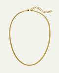 The jan-n-june DEAR DARLING BERLIN DELICATE SHORT SNAKE NECKLACE GOLD is a thin, gold snake chain necklace made from recycled 925 sterling silver with a lobster clasp and adjustable extension, shown on a plain light background.