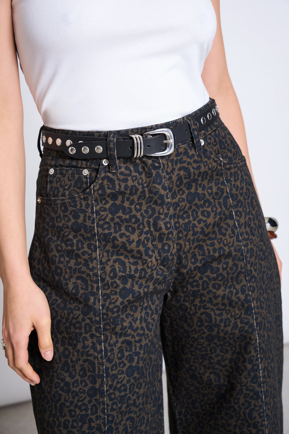 STUDDED BELT KAELA BLACK SILVER
