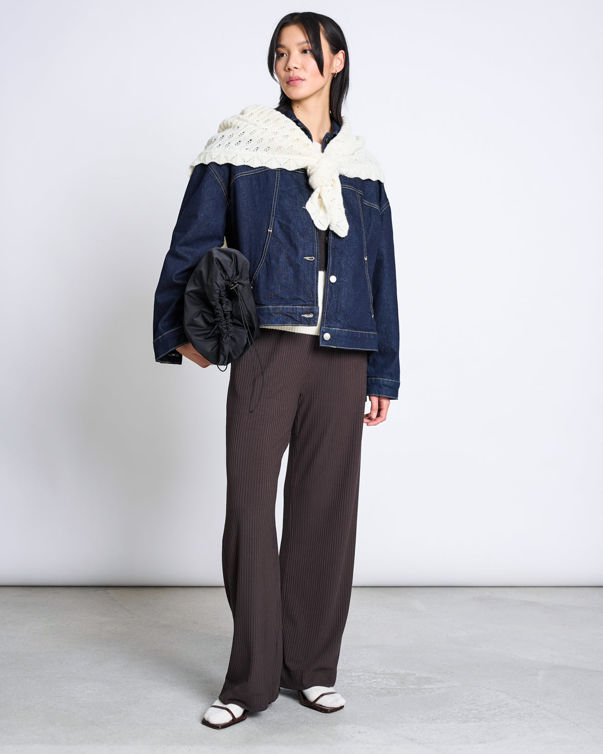 LAMBSWOOL TRIANGLE SCARF ELVA OFFWHITE GOTS