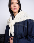 LAMBSWOOL TRIANGLE SCARF ELVA OFFWHITE GOTS