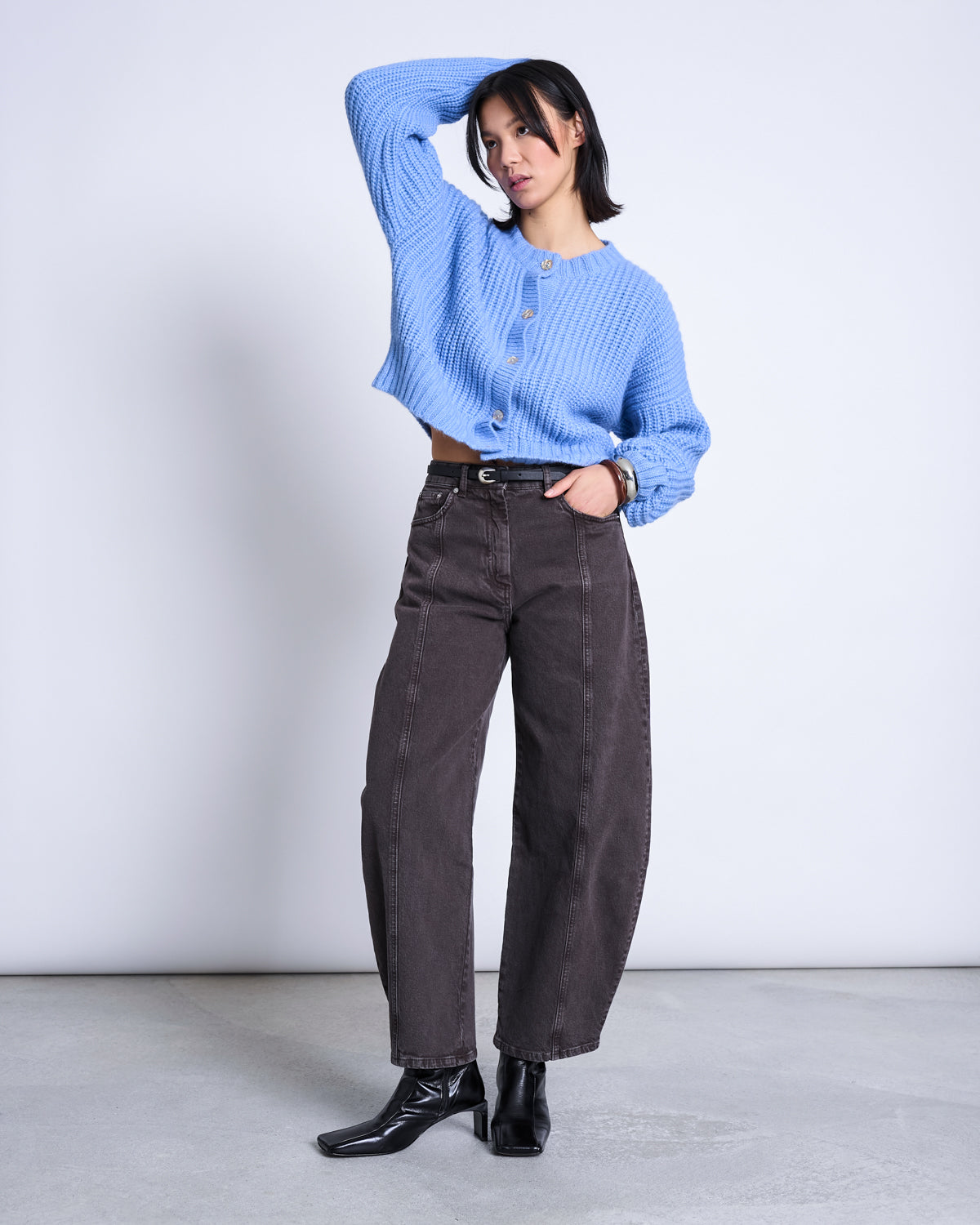 ALPACA CREWNECK CARDIGAN BENI MID BLUE Cardigan jan-n-june 2