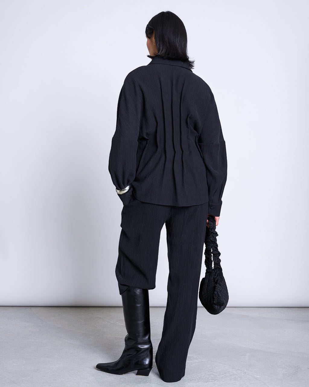 CRINKLE PANTS HAVA BLACK
