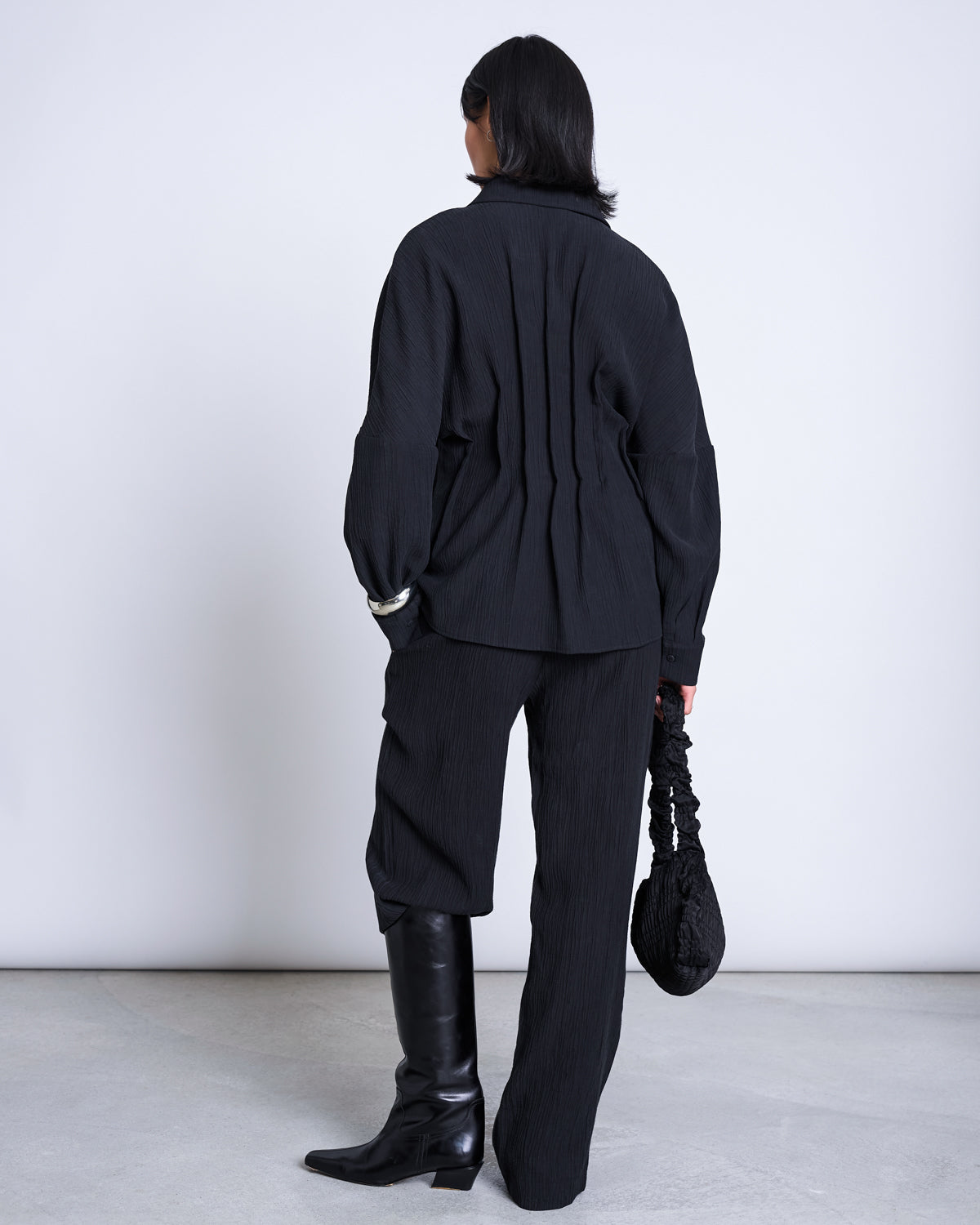 CRINKLE PANTS HAVA BLACK