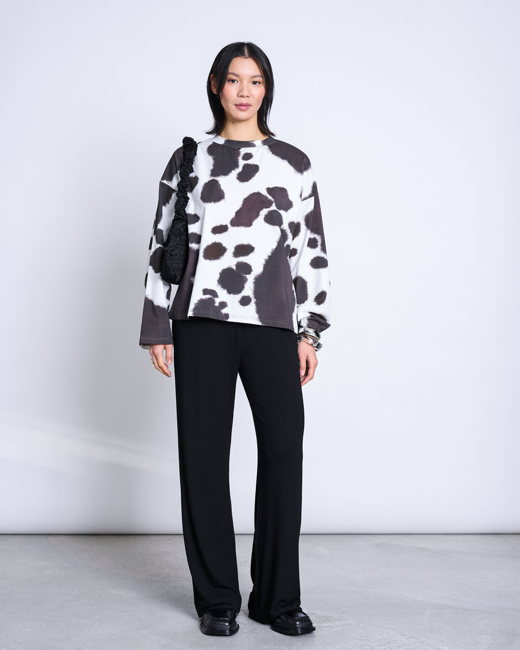 TENCEL™ LYOCELL RIB PANTS SMILLA BLACK Wide Pants jan-n-june 3
