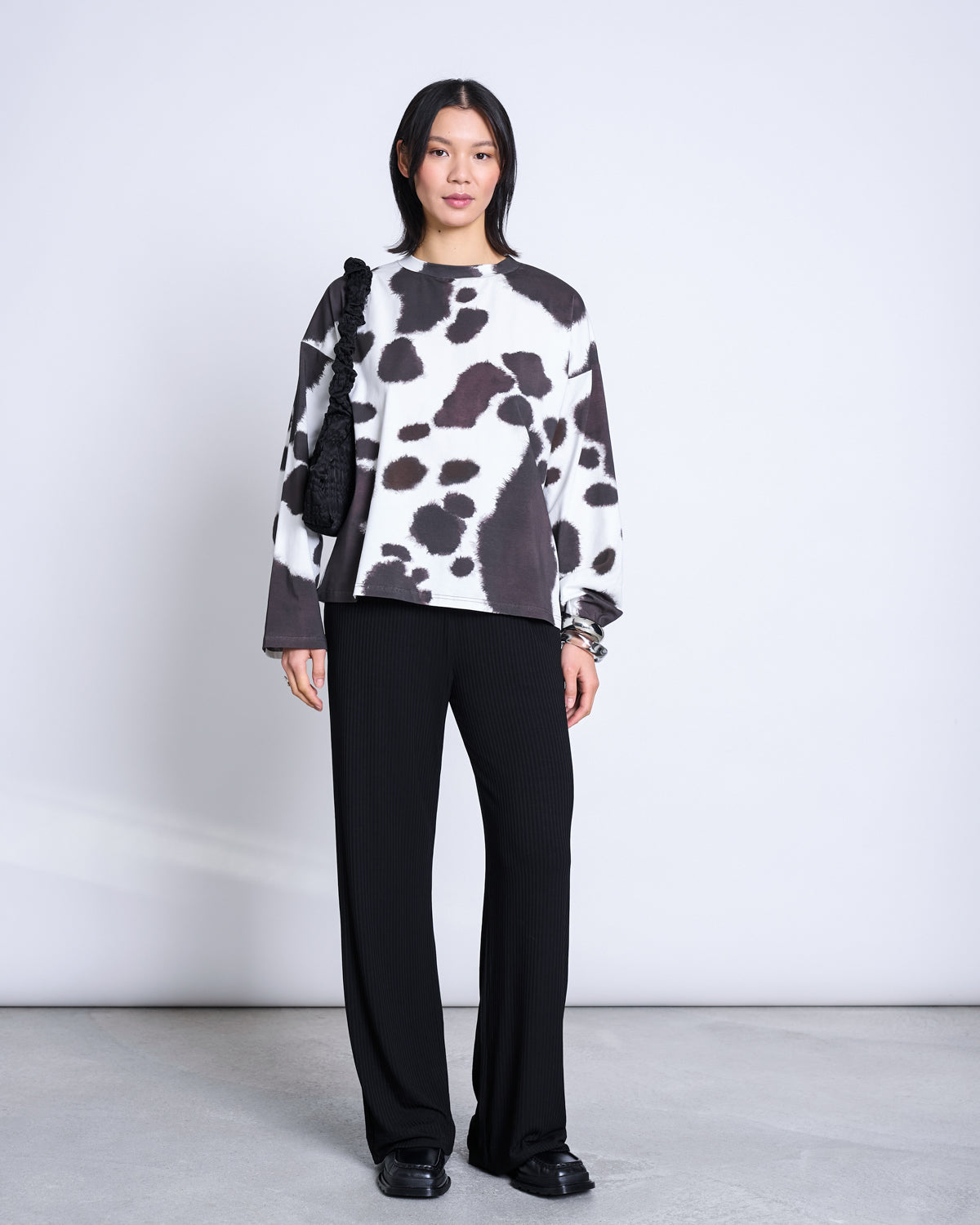 TENCEL™ LYOCELL RIB PANTS SMILLA BLACK Wide Pants jan-n-june 3