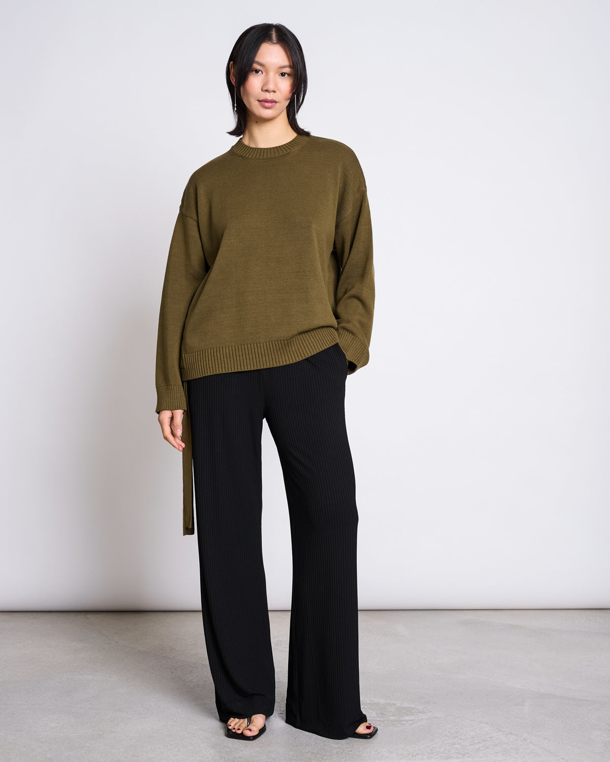 TENCEL™ LYOCELL RIB PANTS SMILLA BLACK Wide Pants jan-n-june 1