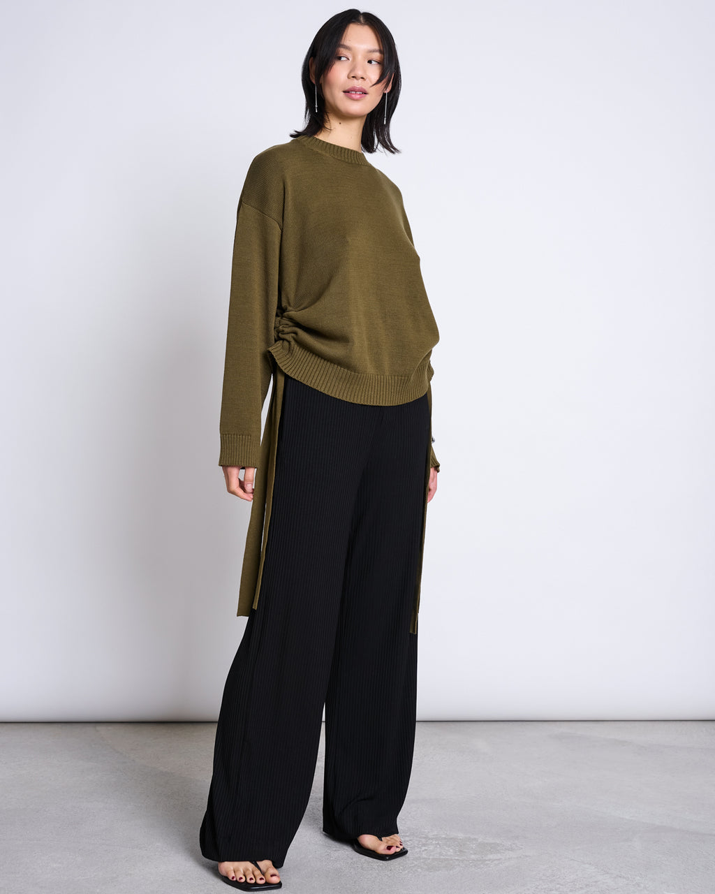 TENCEL™ LYOCELL RIB PANTS SMILLA BLACK Wide Pants jan-n-june 2