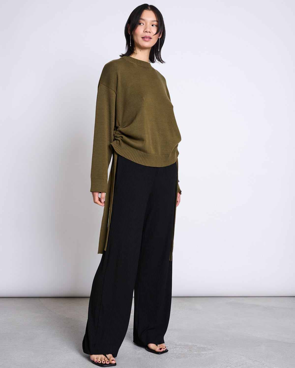 TENCEL™ LYOCELL RIB PANTS SMILLA BLACK Wide Pants jan-n-june 2
