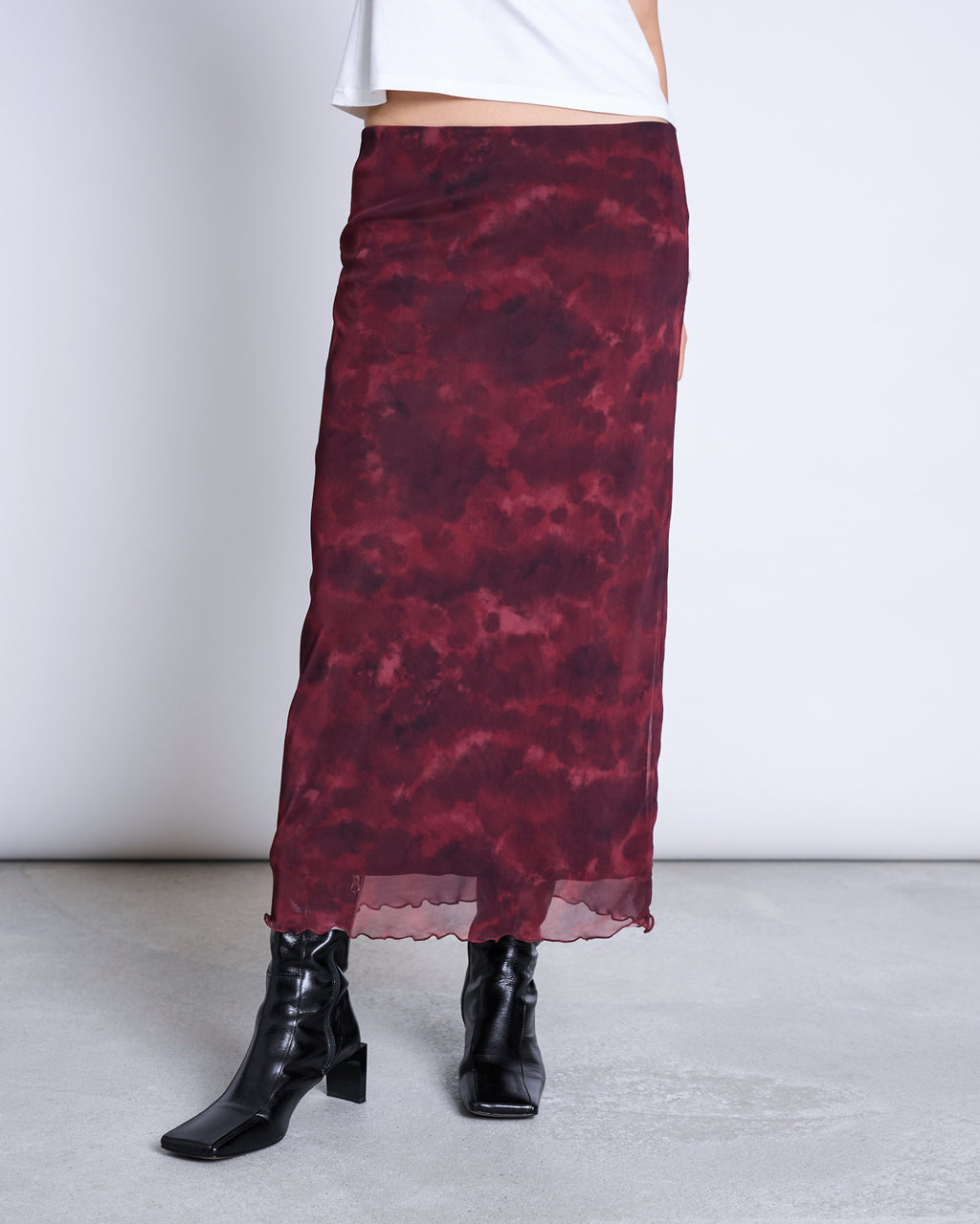 MESH MAXI SKIRT SMUK CARMINE CURL Skirt jan-n-june 5