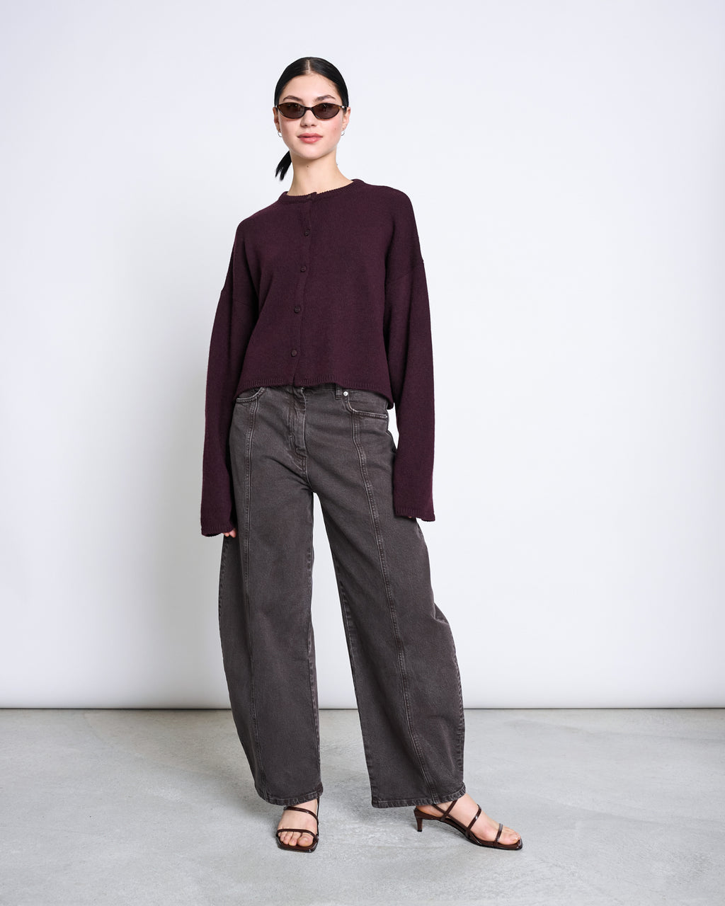 LIGHT CARDIGAN WOOLY ASAS CHERRY LACQUER GOTS