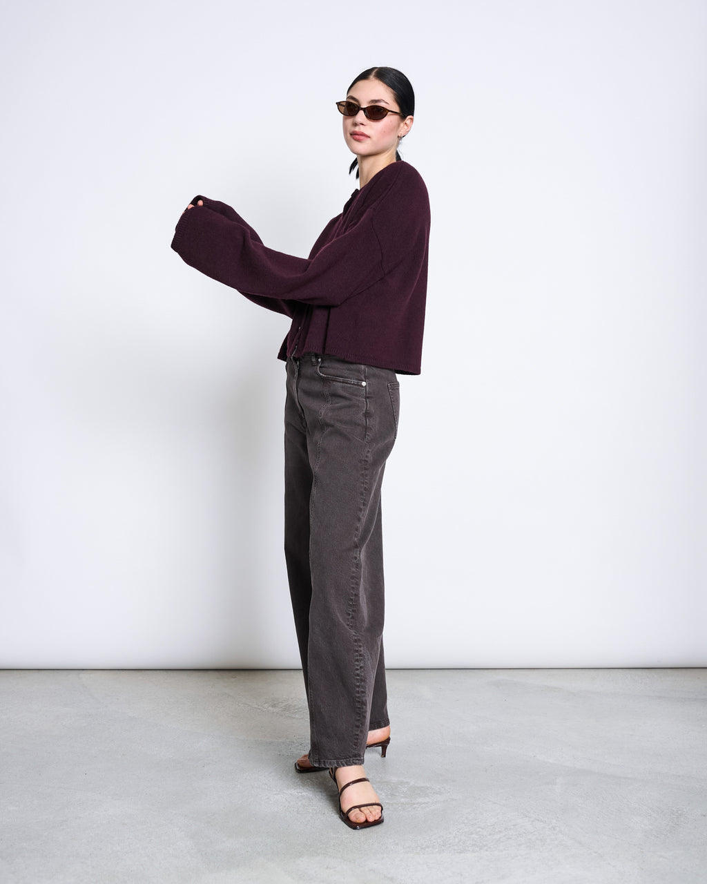 LIGHT CARDIGAN WOOLY ASAS CHERRY LACQUER GOTS