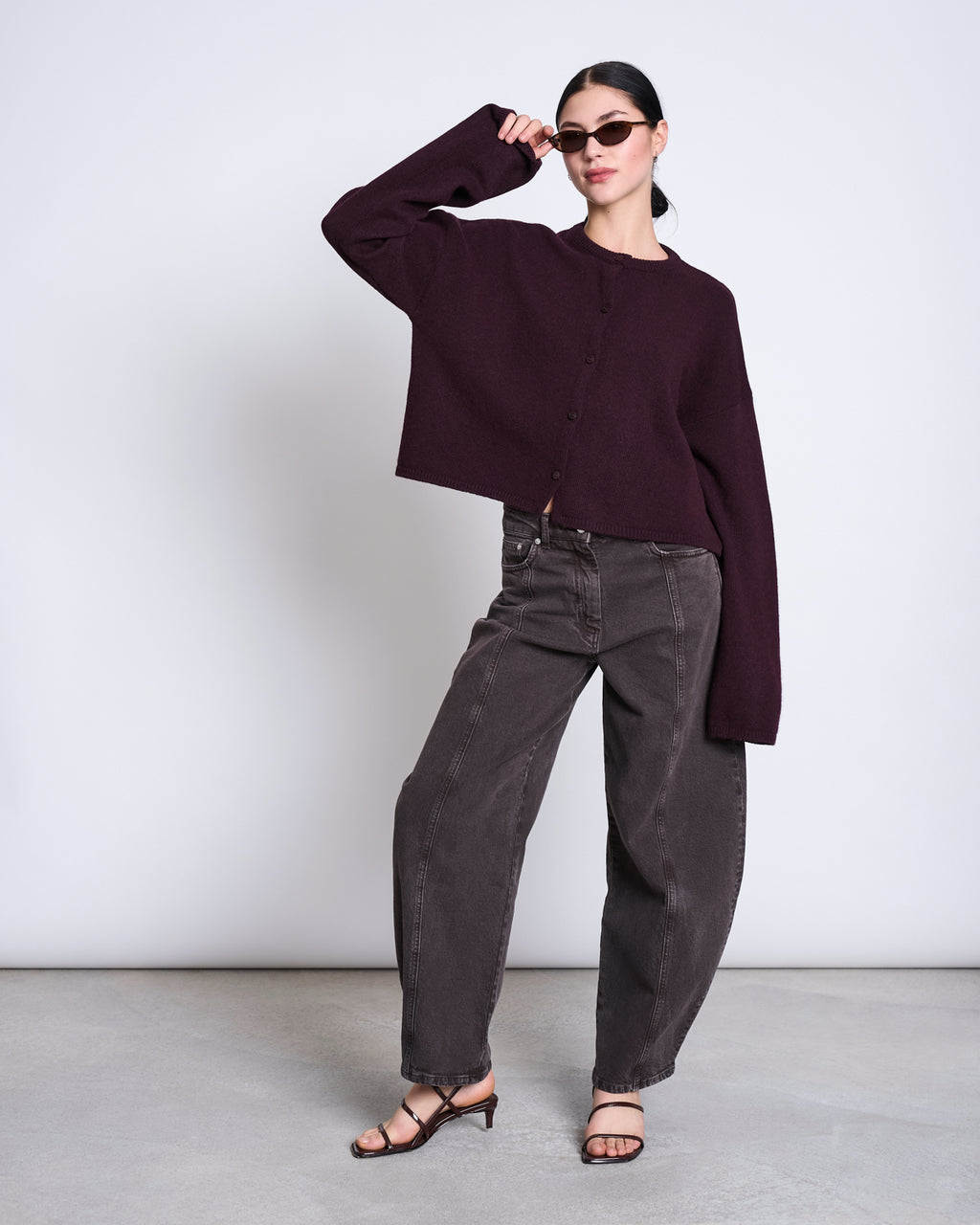 LIGHT CARDIGAN WOOLY ASAS CHERRY LACQUER GOTS