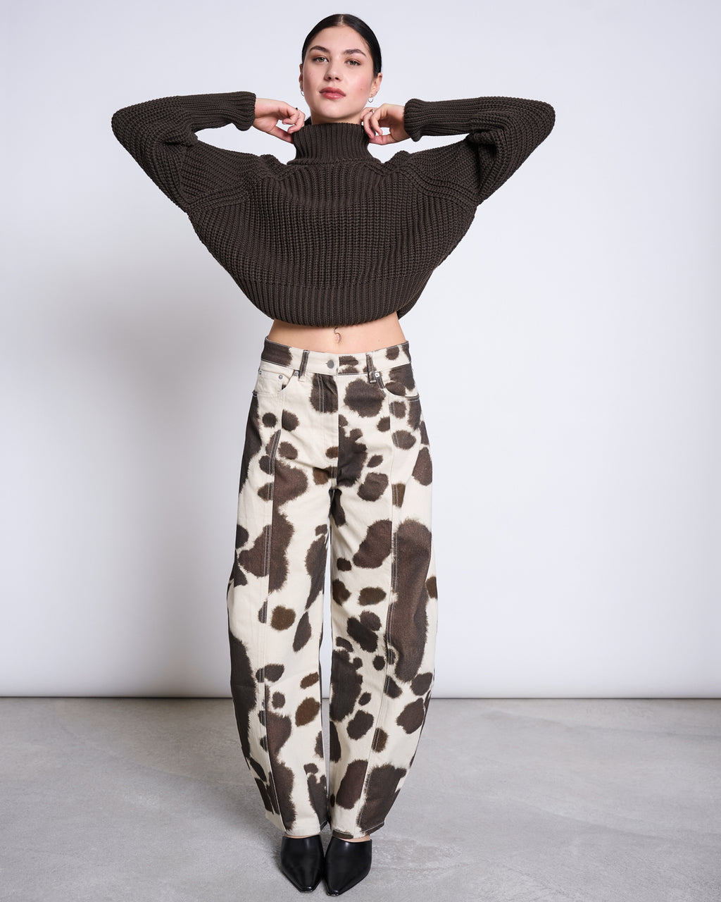 BARREL LEG DENIM JEANS FAYA COW PRINT GOTS Pants jan-n-june 4