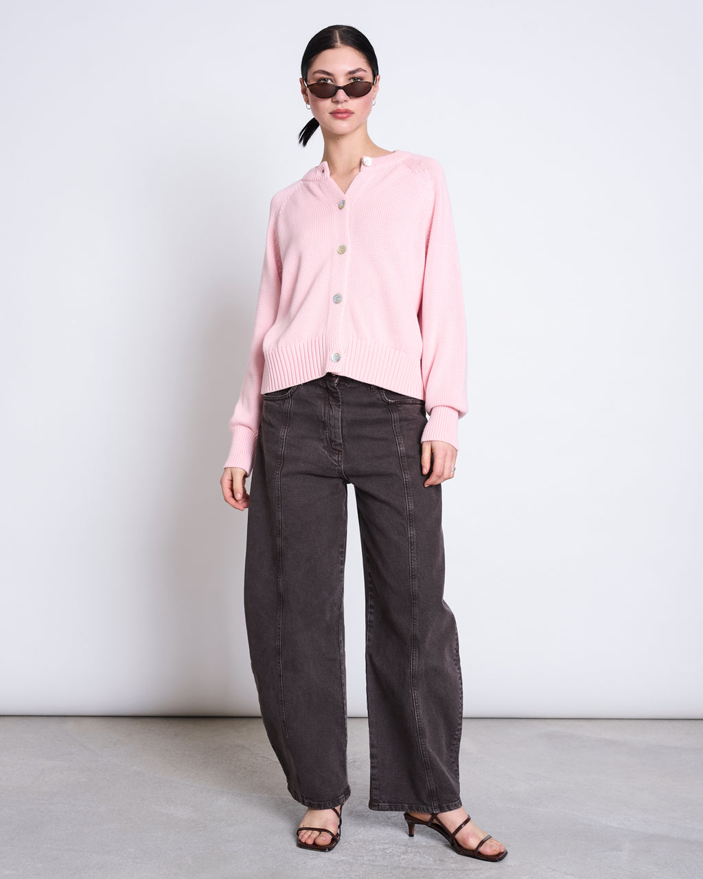 RELAXED CREWNECK CARDIGAN SIVIA PALE PINK GOTS Cardigan jan-n-june 5