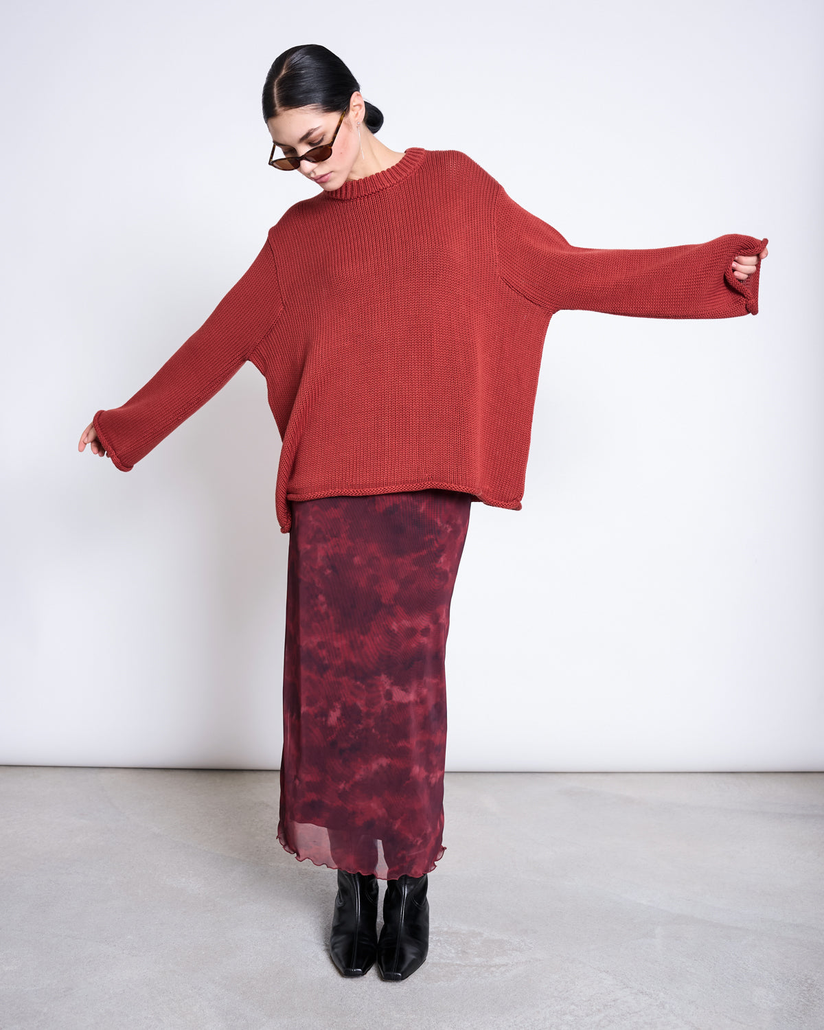 MESH MAXI SKIRT SMUK CARMINE CURL Skirt jan-n-june 1