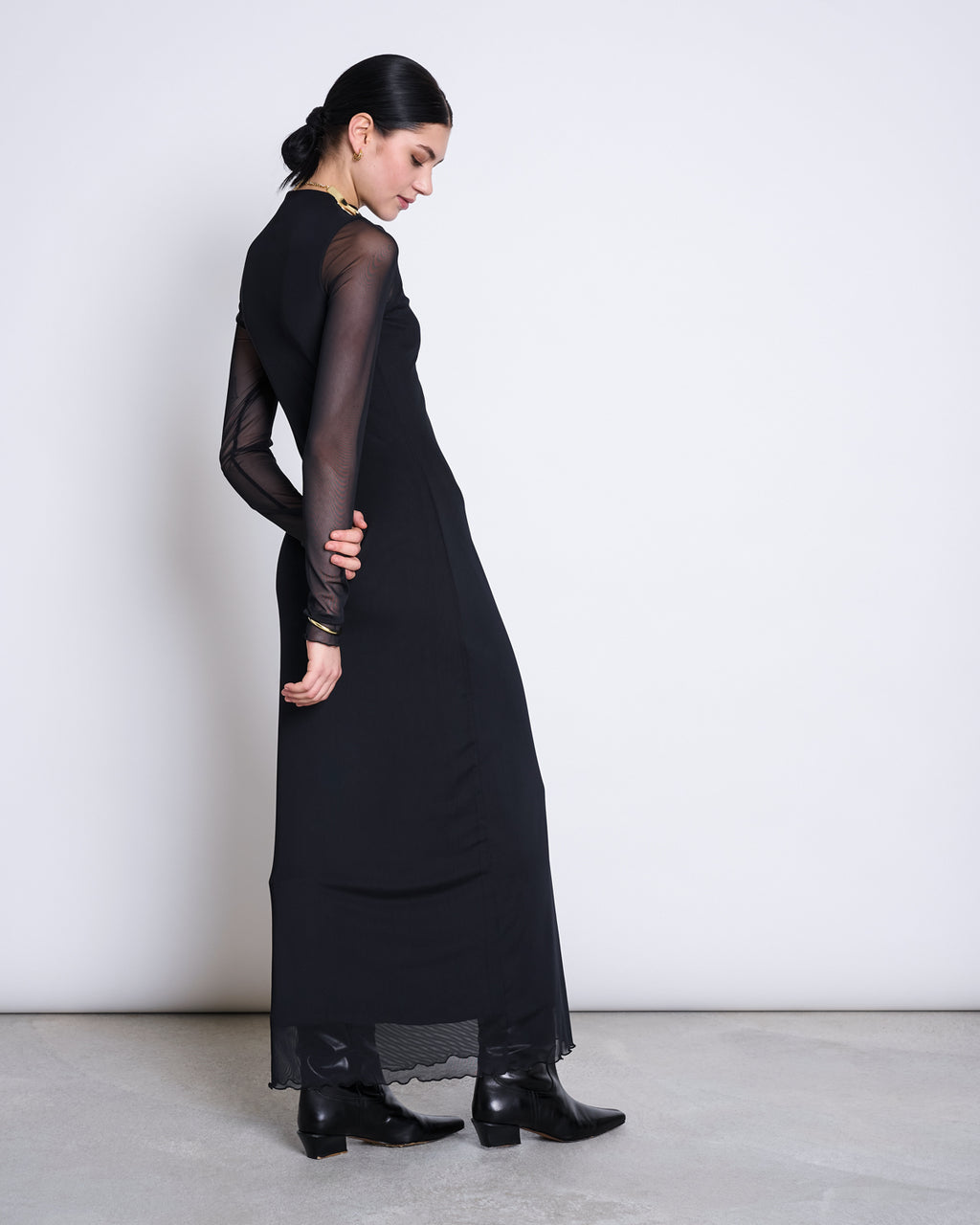 MESH LONGSLEEVE DRESS ZALDI BLACK Dress jan-n-june 6