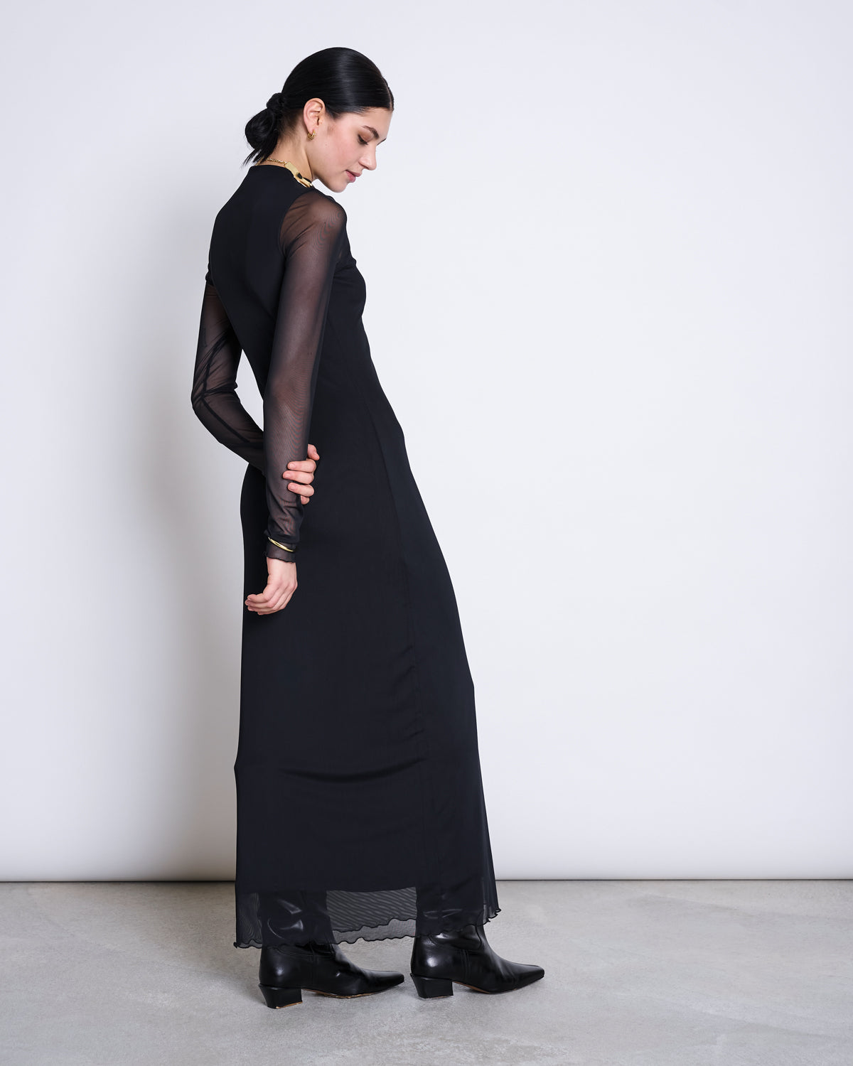 MESH LONGSLEEVE DRESS ZALDI BLACK Dress jan-n-june 6