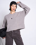 WOOLY V-NECK SWEATER PALEA OAT GOTS Sweater jan-n-june 1