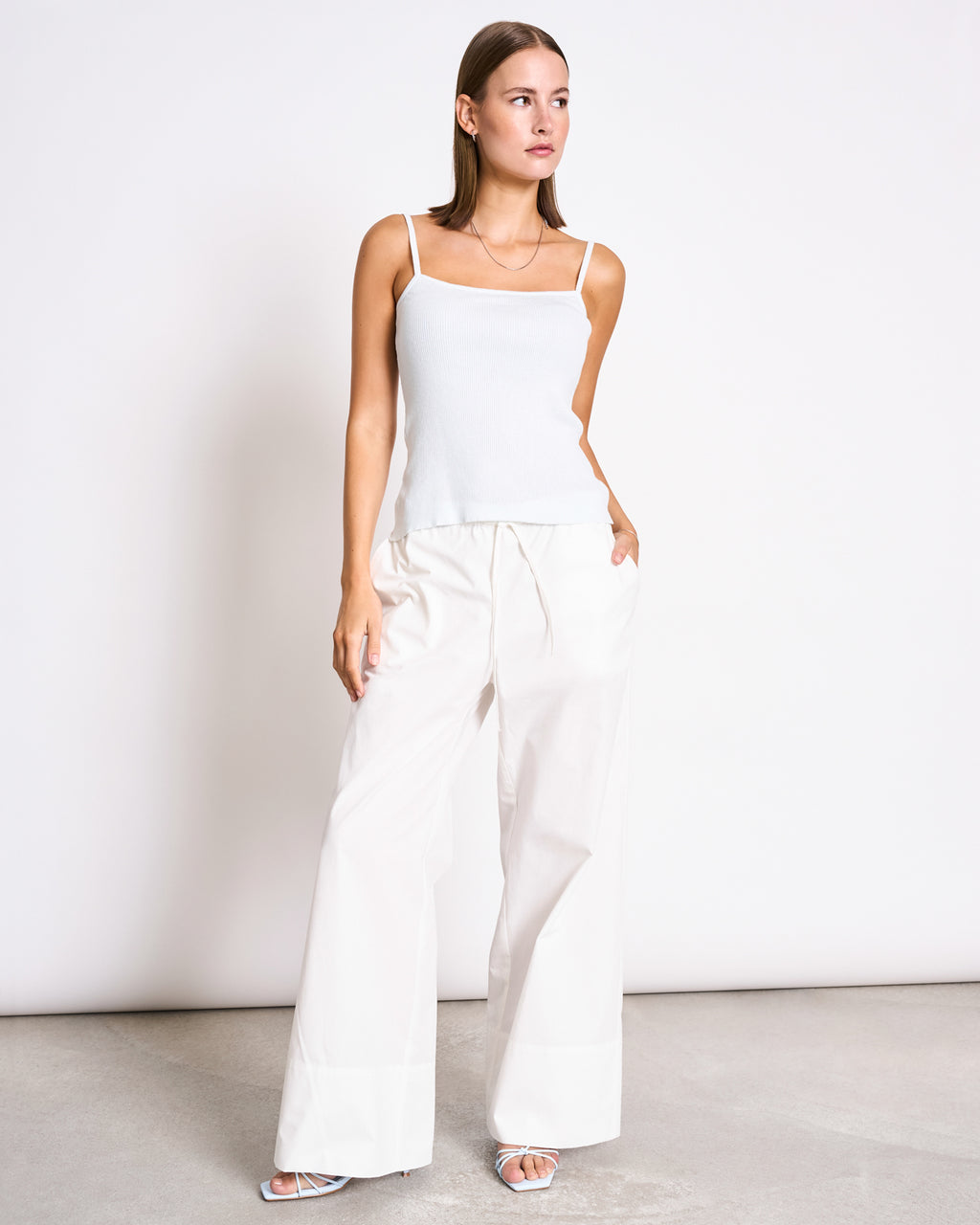 KNIT SPAGHETTI TOP CASTANEA ICE BLUE GOTS T-shirt jan-n-june 2