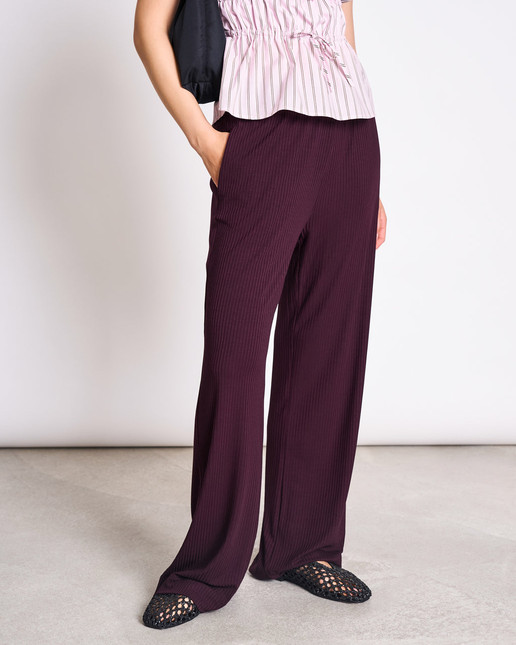 TENCEL™ LYOCELL RIB PANTS SMILLA CHERRY LACQUER