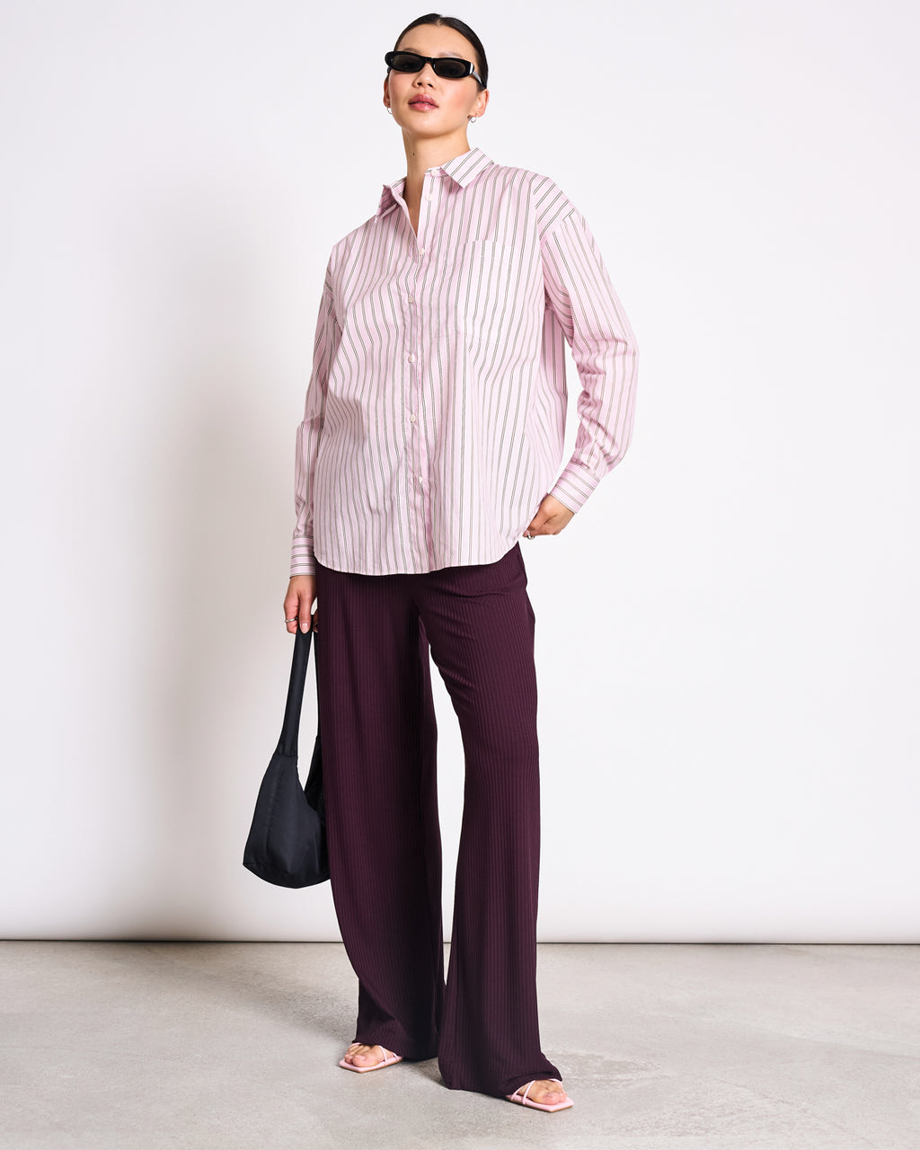 OVERSIZED SHIRT MAMRO LIGHT ORCHID STRIPED