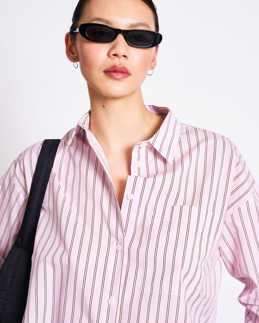 OVERSIZED SHIRT MAMRO LIGHT ORCHID STRIPED