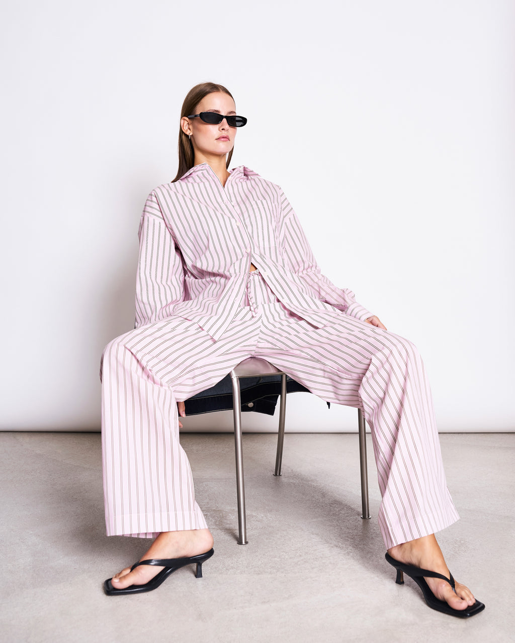 OVERSIZED SHIRT MAMRO LIGHT ORCHID STRIPED
