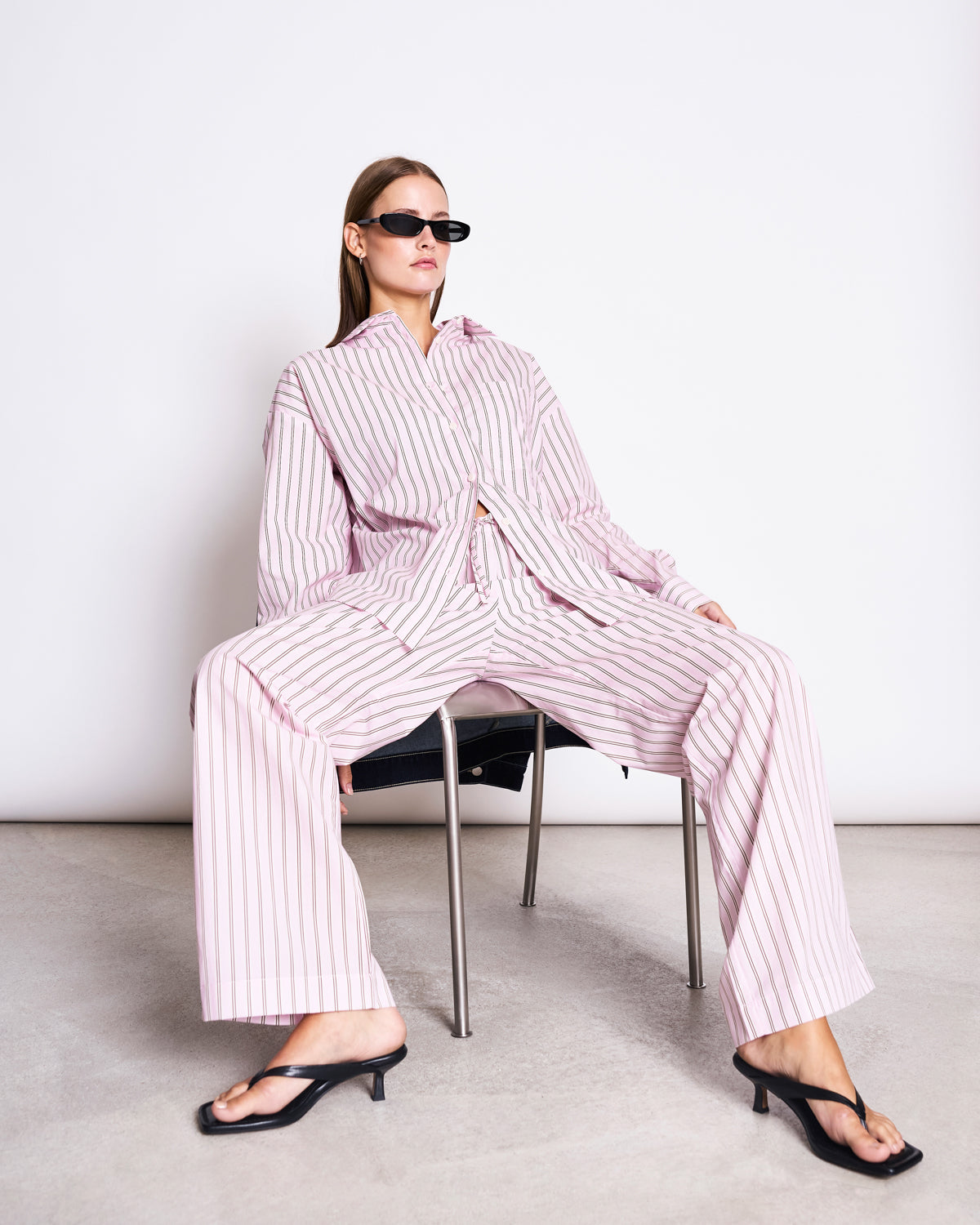 OVERSIZED SHIRT MAMRO LIGHT ORCHID STRIPED
