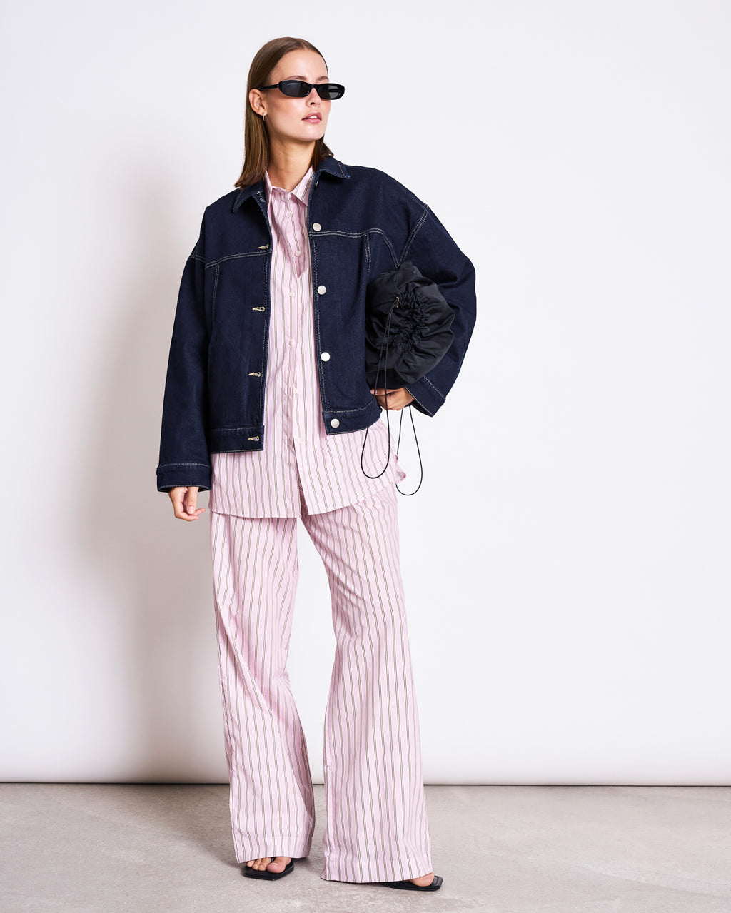 OVERSIZED SHIRT MAMRO LIGHT ORCHID STRIPED